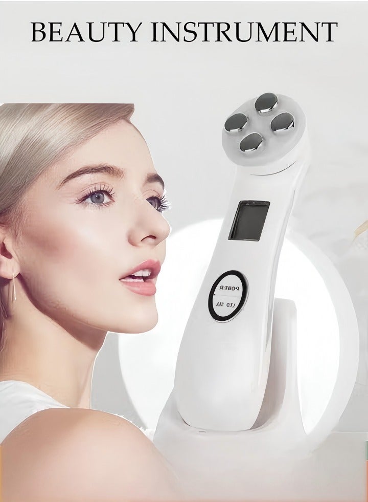 DUNISO Face Massager, Face Sculpting tool, Skin Rejuvenation Device with Thermal, Triple Action LED and Vibration, for Anti-aging, Blackhead Remover, Lifting and Tightening Sagging Skin (Pearl White) - Image 1