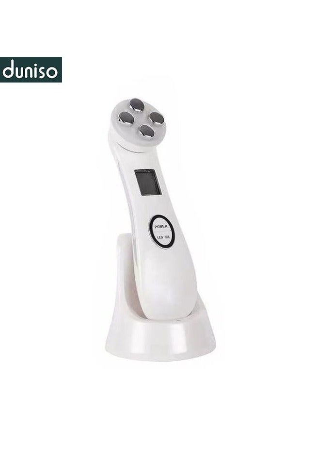 DUNISO Face Massager, Face Sculpting tool, Skin Rejuvenation Device with Thermal, Triple Action LED and Vibration, for Anti-aging, Blackhead Remover, Lifting and Tightening Sagging Skin (Pearl White) - Image 3