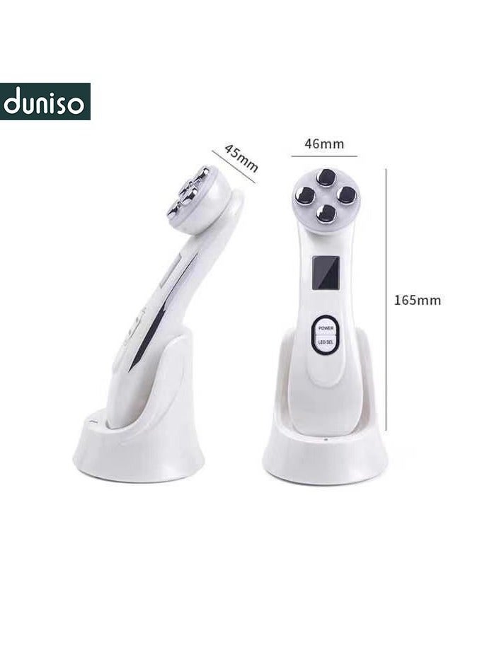 DUNISO Face Massager, Face Sculpting tool, Skin Rejuvenation Device with Thermal, Triple Action LED and Vibration, for Anti-aging, Blackhead Remover, Lifting and Tightening Sagging Skin (Pearl White) - Image 4