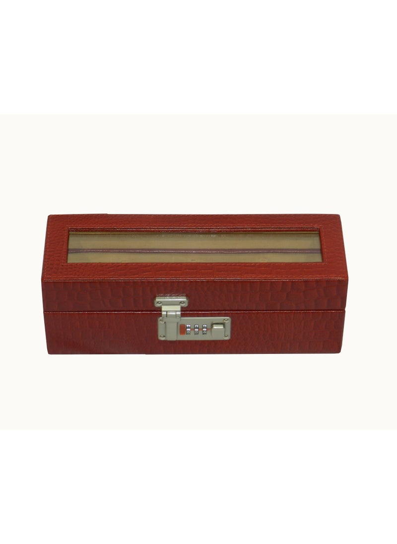 LAVERI LEATHER - Laveri Watch Box for Men Women (04 Slots), Premium  Leather Watch Case  Organizer with Crystal Glass Top, Removable Pillow - Image 1