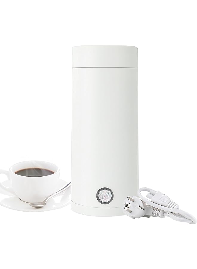 PROMASS Electric Tea Kettle Travel Portable Mini Coffee Kettle Personal Hot Water Boiler 304 Stainless Steel with Auto Shut-Off Boil Dry Protection LCD Display Separable Power Cord BPA-Free White - Image 1