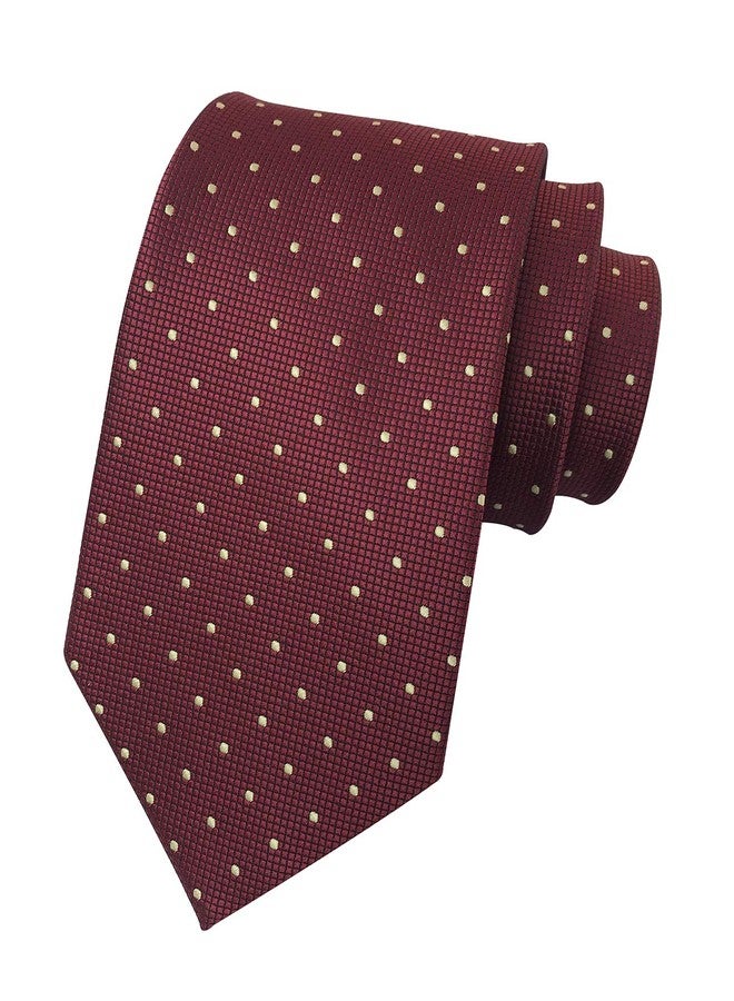 Secdtie Men's Maroon Red Ties Unique Novelty Pattern Gorgeous Neckties Gift for Husband - Image 1