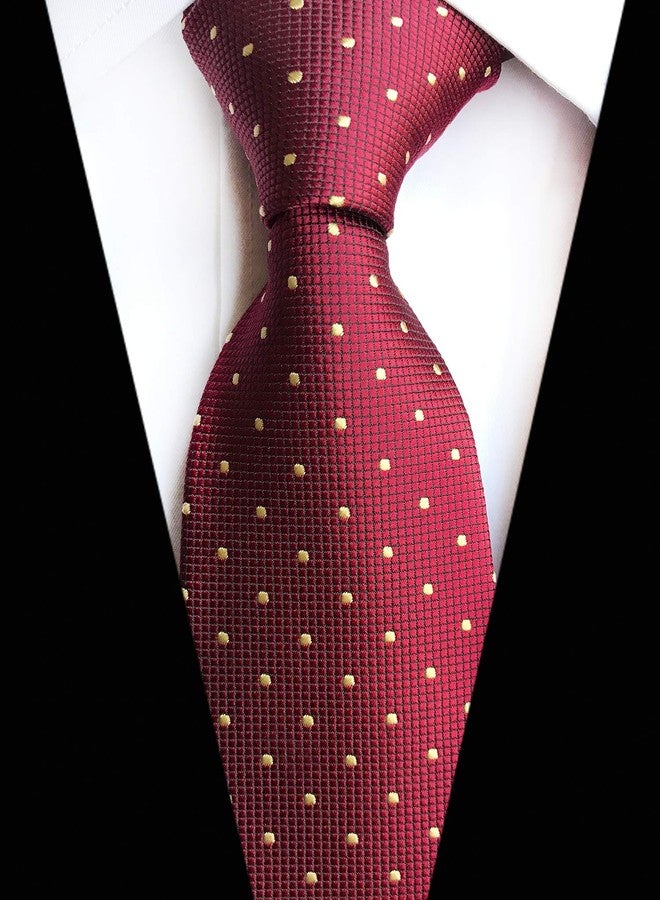 Secdtie Men's Maroon Red Ties Unique Novelty Pattern Gorgeous Neckties Gift for Husband - Image 2