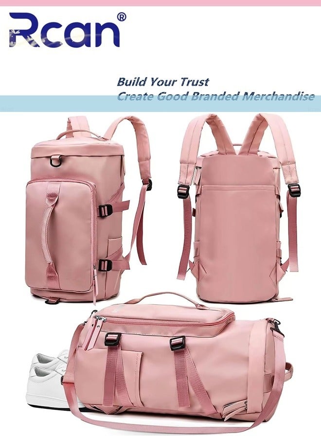 Rcan Gym Sports Portable Backpack Large Capacity Waterproof Travel Durable Crossbody Bag with Shoes Compartment Luggage Handbag Multipurpose College Student Duffel Bag for Men Women - Image 1