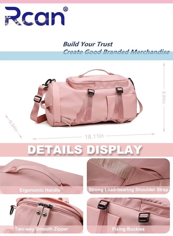 Rcan Gym Sports Portable Backpack Large Capacity Waterproof Travel Durable Crossbody Bag with Shoes Compartment Luggage Handbag Multipurpose College Student Duffel Bag for Men Women - Image 5