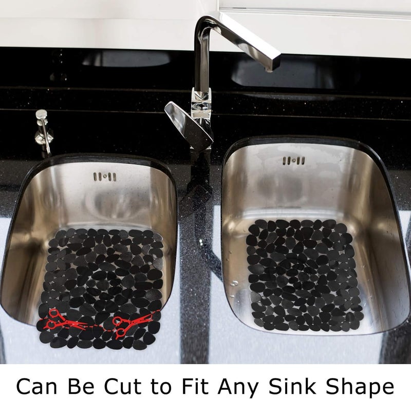 EZYHOME Kitchen Sink mat Set for Bottom of Kitchen Sink, Adjustable PVC Sink Mat Protector for Stainless Steel/Porcelain Sink, Quick Draining Dish Drying Mat (15.8inch x 12inch) - Image 3