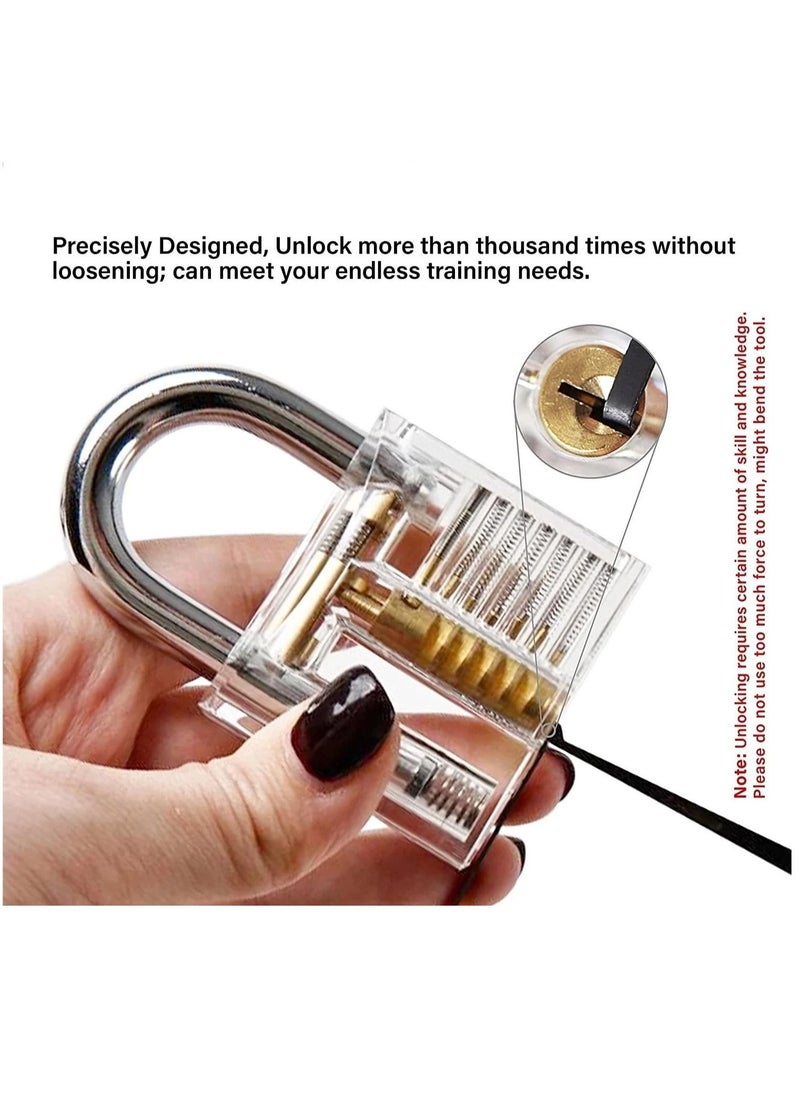 In Air - 15pcs Lock Picking Set with Transparent Training Locks and Credit Card Lock Pick Tool Kit for Beginner and Pro Locksmiths - Image 1