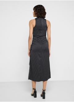 MANGO Crew Neck Side Slit Dress  - Image 2