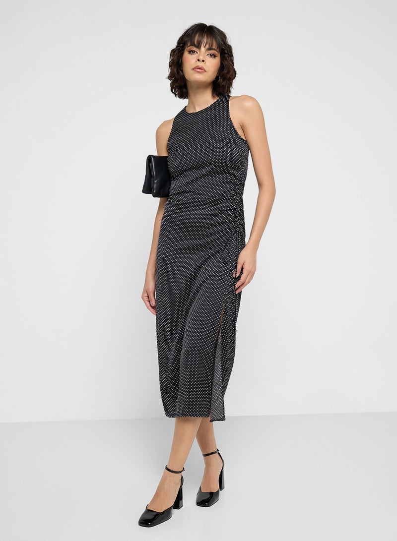 MANGO Polka Dot Midi Dress  - Image 4