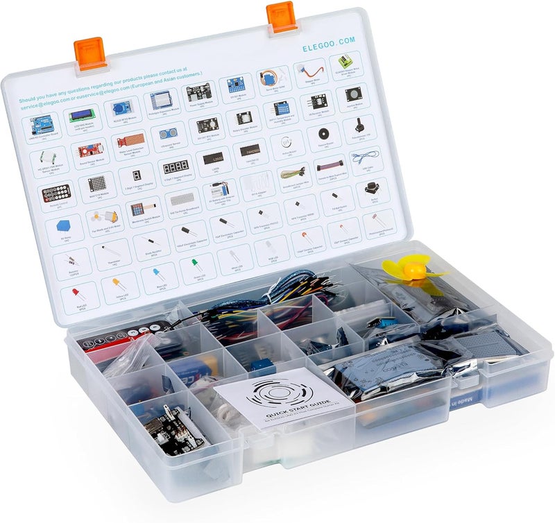 ELEGOO مجموعة بدء التشغيل الأكثر اكتمالاً UNO R3 مع دروس تعليمية متوافقة مع Arduino IDE (200+ مكون)  - Image 5