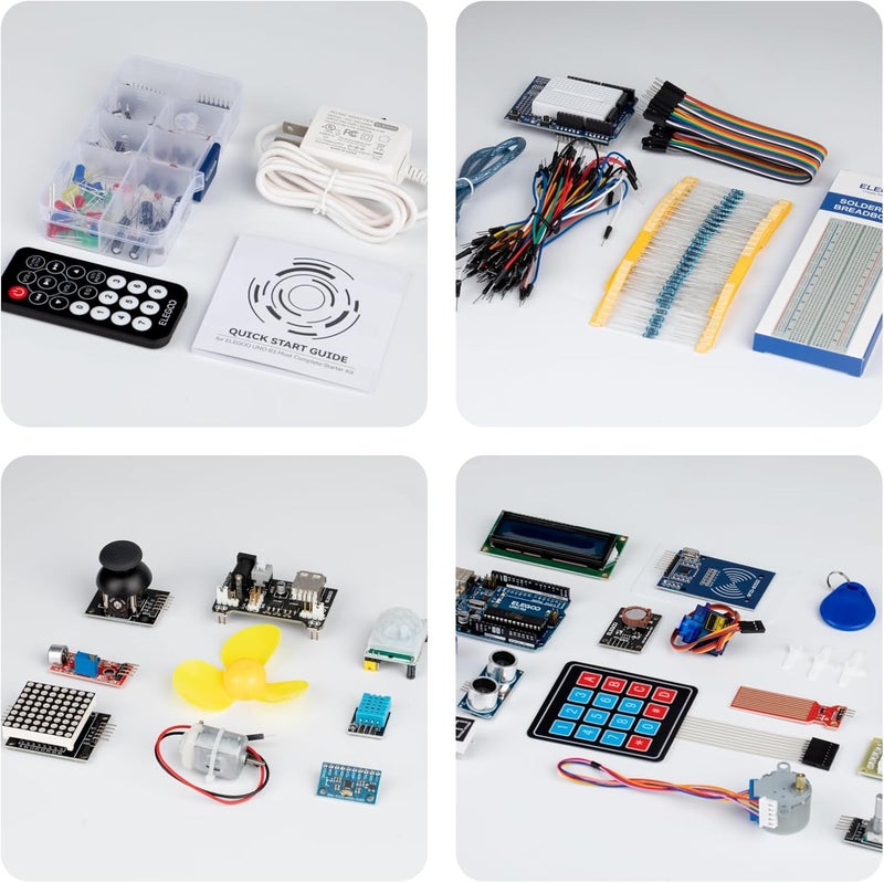 ELEGOO مجموعة بدء التشغيل الأكثر اكتمالاً UNO R3 مع دروس تعليمية متوافقة مع Arduino IDE (200+ مكون)  - Image 2
