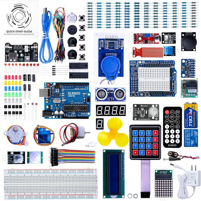 ELEGOO مجموعة بدء التشغيل الأكثر اكتمالاً UNO R3 مع دروس تعليمية متوافقة مع Arduino IDE (200+ مكون)  - Image 1