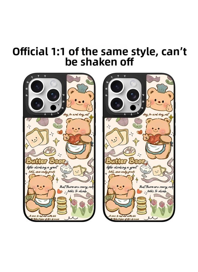 Generic - For Iphone 15PM For Huawei 60 Mobile Phone Case Magsafe Magnetic Suitable For Xiaomi 14pro Gold-plated Mobile Phone Protective Case-Color:Black Vitality Glass 16446_butter Bear-Applicable Models:For Huawei Mate 70 - Image 1