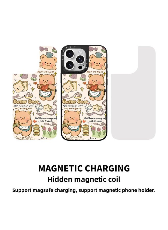 Generic - For Iphone 15PM For Huawei 60 Mobile Phone Case Magsafe Magnetic Suitable For Xiaomi 14pro Gold-plated Mobile Phone Protective Case-Color:Black Vitality Glass 16446_butter Bear-Applicable Models:For Huawei Mate 70 - Image 1