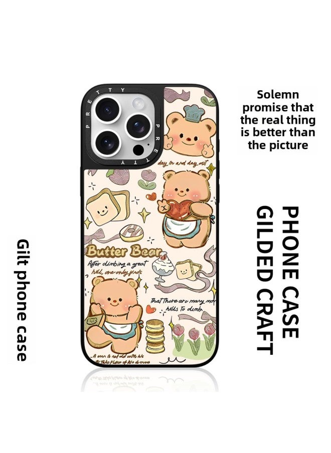 Generic - For Iphone 15PM For Huawei 60 Mobile Phone Case Magsafe Magnetic Suitable For Xiaomi 14pro Gold-plated Mobile Phone Protective Case-Color:Black Vitality Glass 16446_butter Bear-Applicable Models:For Huawei Mate 70 - Image 1