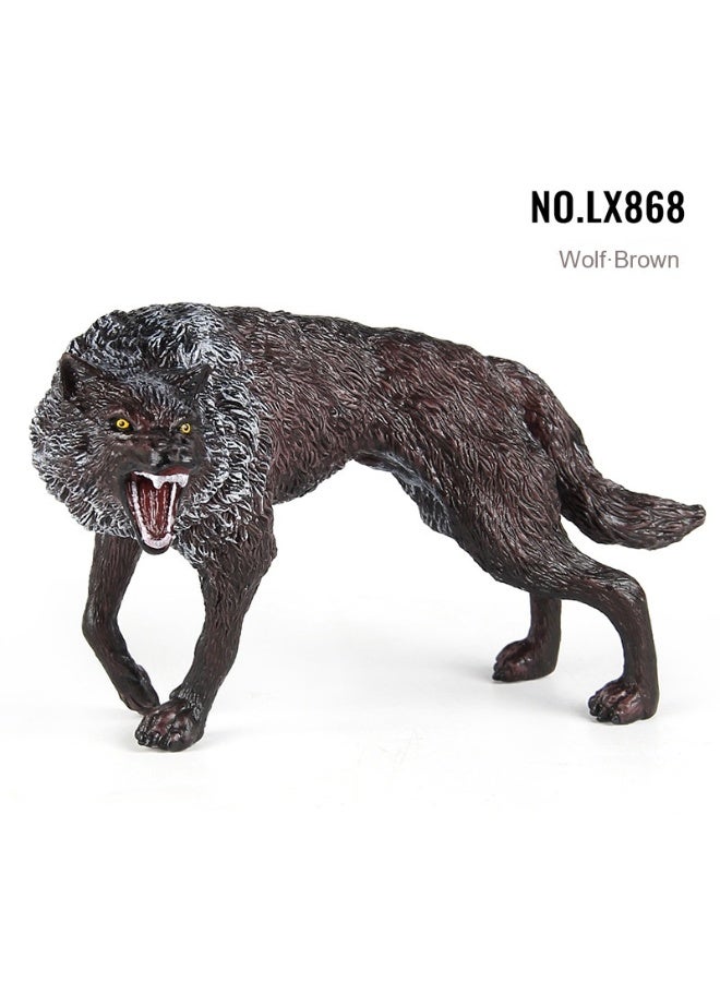 NIBEMINENT Children's Cognitive Development Educational Wild Animal Models - Male Wolf, Female Wolf, and Wolf Cub Toys
