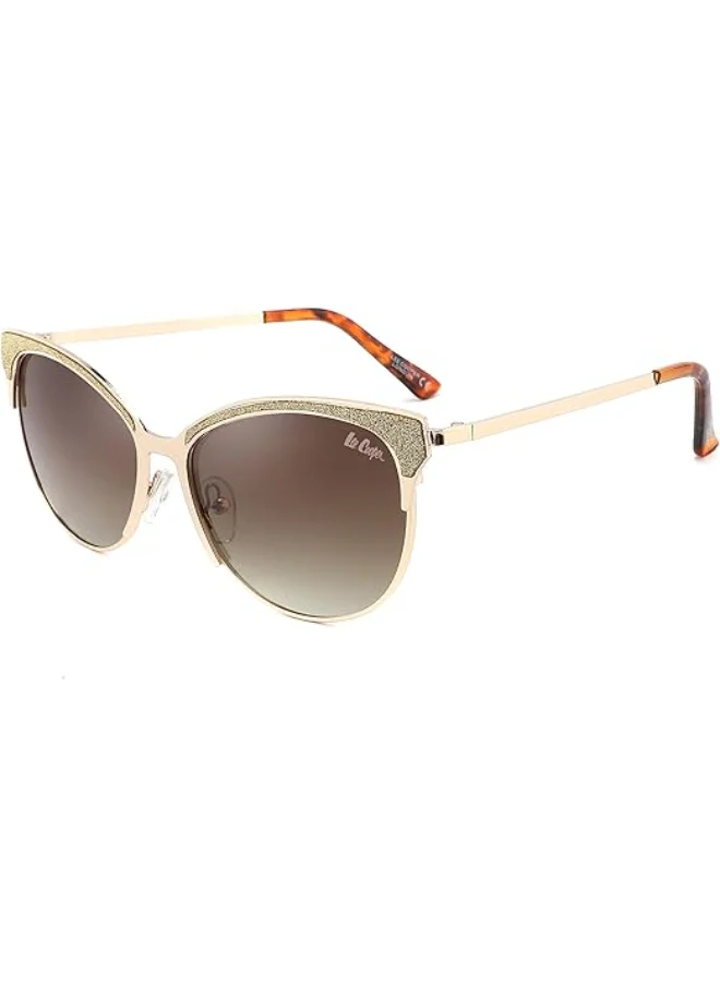 Lee Cooper Polarized Sunglasses Gold Frame Gradient Brown Mirror Lens 52mm  - LC1031C02