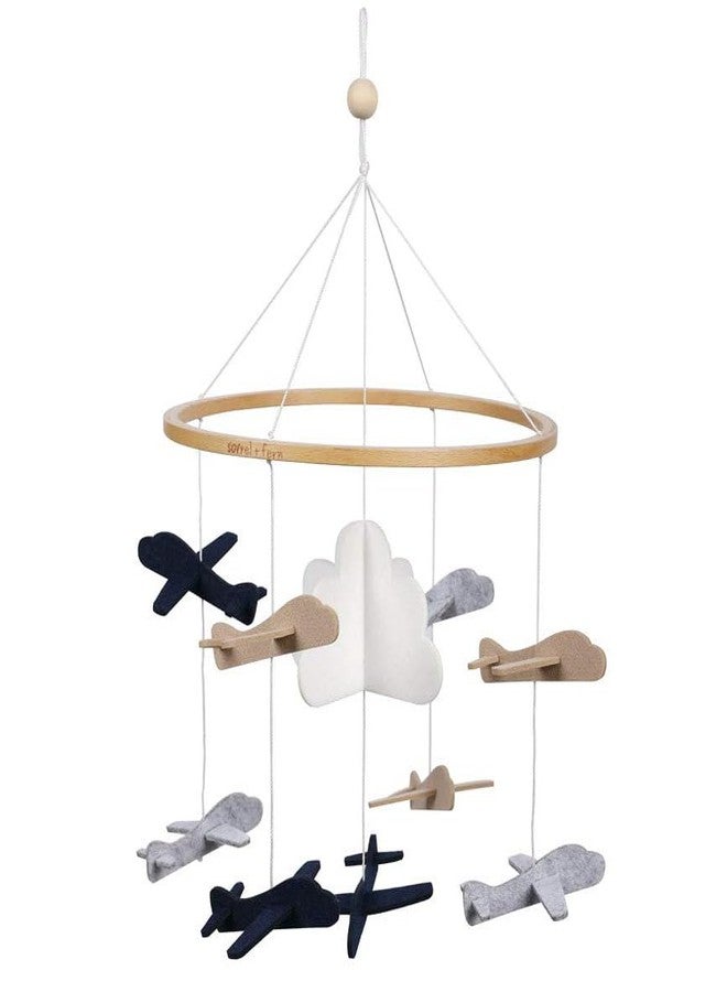Sorrel + Fern Baby Crib Mobile – Wooden Hanging Nursery Baby Mobile for Crib, Nursery Decor for Boys & Girls, Perfect Shower Gift (Airplanes in the Clouds, Short Version) Also Fits Bassinets, Sorrel + Fern - Image 1