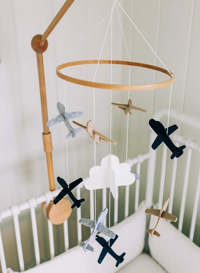 Sorrel + Fern Baby Crib Mobile – Wooden Hanging Nursery Baby Mobile for Crib, Nursery Decor for Boys & Girls, Perfect Shower Gift (Airplanes in the Clouds, Short Version) Also Fits Bassinets, Sorrel + Fern - Image 4