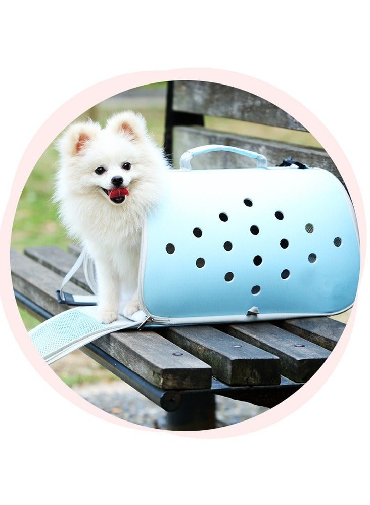 general Cat bag EVA large-capacity oblique span pet going out backpack, convenient and breathable oblique span pet air box blue (40 * 23 * 23cm) - Image 2