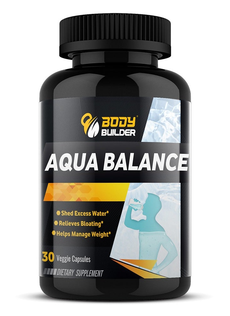 Body Builder Body Builder Aqua Balance, Helps Manage Weight and Shed Excess Water, Relieves Bloating, 30 Veggie Capsules  - Image 1
