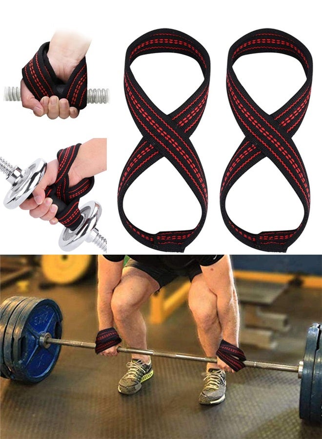 أس تس إل سوار رفع الاثقال بتصميم على شكل رقم 8، ستراب معصم اليد للرجال والنساء لتمرين الرفعة المميتة وتمارين القوة وتعزيز القبضة. متوفر بمقاسين - Image 1