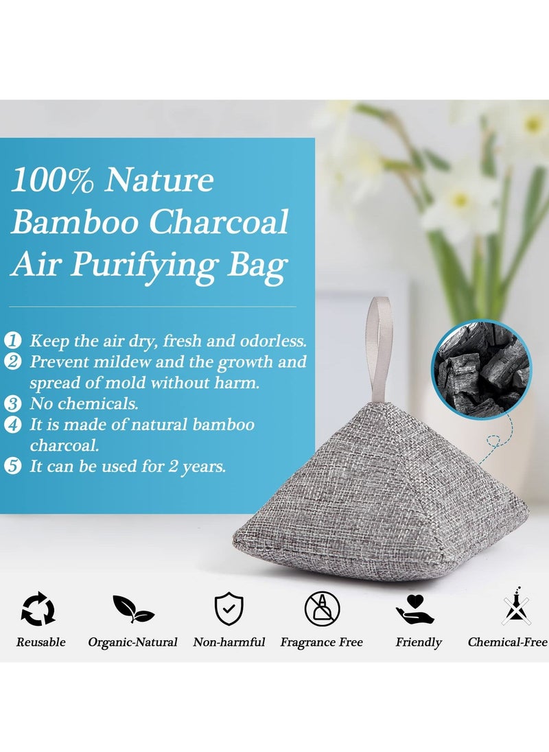 SYOSI - Charcoal Bags Odor Absorber, Nature Fresh Bamboo Activated Charcoal Air Purifying Bag, Air Freshener For Home kitchen Drawer Shoe Cabinets Basement Room Refrigerator Car Smell (5Pack) - Image 1