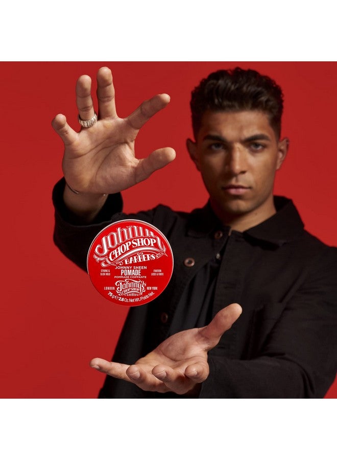JOHNNY'S CHOP SHOP Original Sheen Men's Hair Pomade Strong & Slick Hold, Moisturizing Oil Blend, Long Lasting High Shine Barber Recommended 2.64 oz - Image 4
