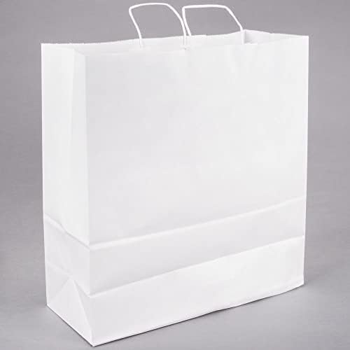 Decony 18 X 7 X 19 White Kraft Paper Gift Bags Bulk with Handles for Shopping Packaging Retail Party Craft Gifts Wedding Business Goody and Merchandise - Image 5