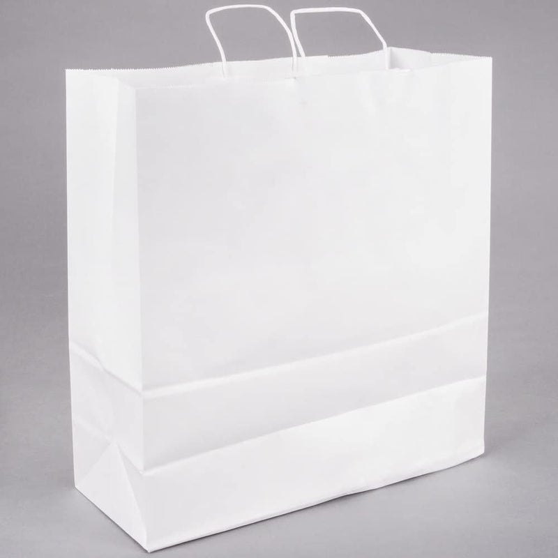 Decony 18 X 7 X 19 White Kraft Paper Gift Bags Bulk with Handles for Shopping Packaging Retail Party Craft Gifts Wedding Business Goody and Merchandise - Image 4