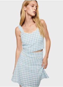 Checked High Waist Skirt