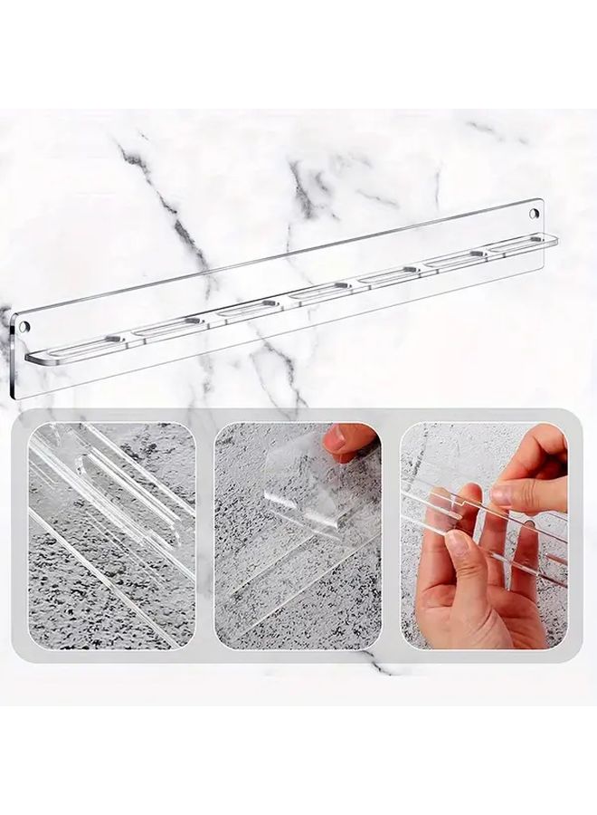 Clear Wall Mounted Eyeglass Storage Rack 7 Hole Organizer Space Saving Hanger - Image 4