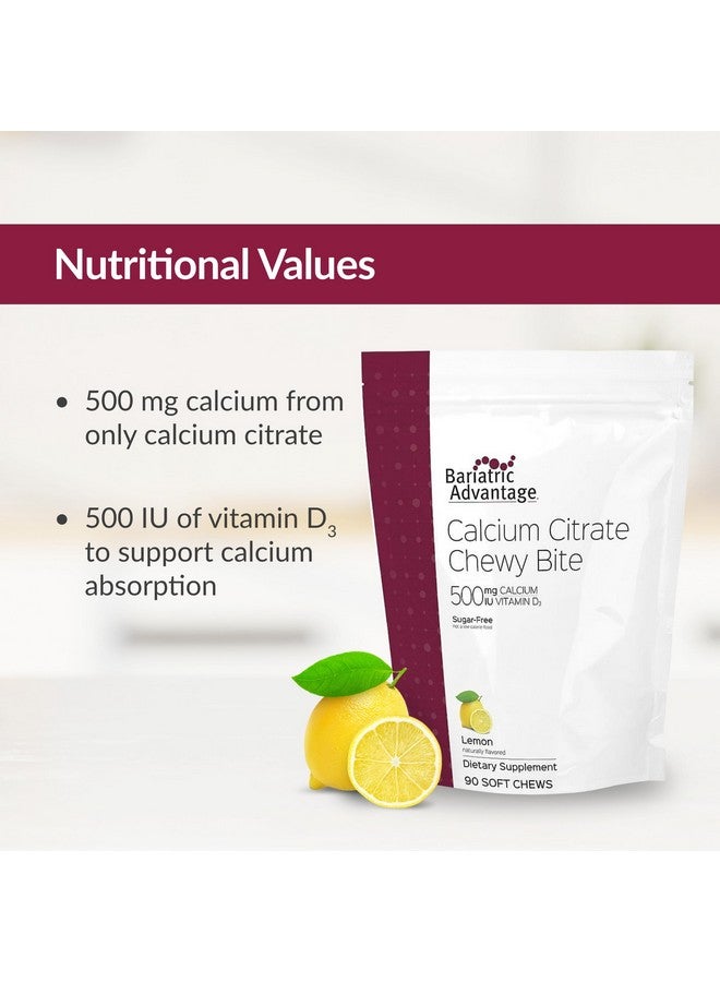بارياتيك أدفانتج أقراص سيترات الكالسيوم من بارياتريك أدفانتج، ٥٠٠ ملغ، قابلة للمضغ - لمرضى جراحة السمنة - فيتامين د٣ - مكمل كالسيوم قابل للمضغ خالٍ من السكر - أقراص كالسيوم بارياتريك - بنكهة الليمون - ٩٠ قرصًا - Image 4