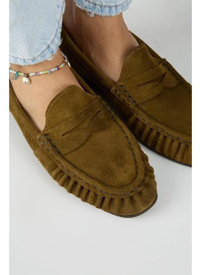 Manijero  Tuubi Women's Genuine Leather Pleated Loafer in Mint Green. for Women | Best Price UAE