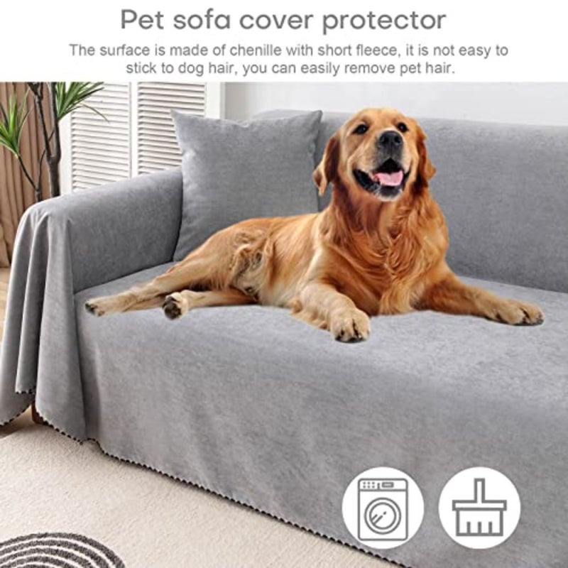 YelaJoy Waterproof Sofa Cover for Sectional Couch, 100% Leakproof Pet-Friendly Couch Protector, Easy Install Machine Washable, Gray - Image 3