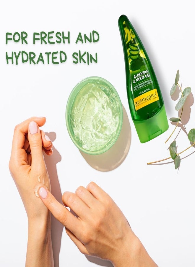 Aromaplus Aloevera & Neem Gel | Nourishes & Hydrates, prevents oily effect, skin radiance, all- purpose care| 120gX2=240g - Image 5