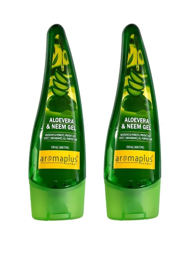 Aromaplus Aloevera & Neem Gel | Nourishes & Hydrates, prevents oily effect, skin radiance, all- purpose care| 120gX2=240g - Image 1