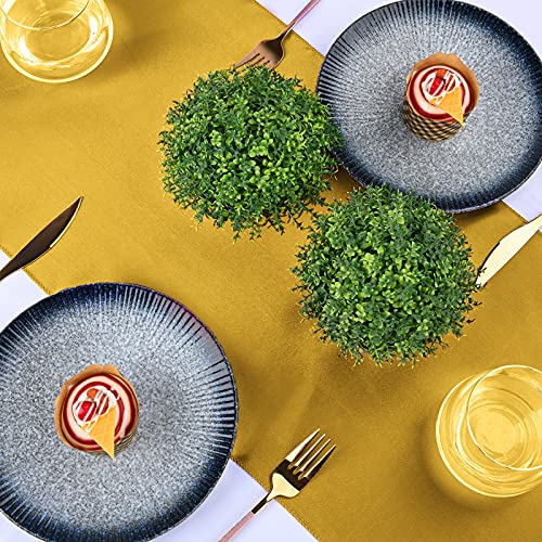 REWOMC 10-Pack Gold 12 x 108 inches Long Premium Satin Table Runner for Wedding, Decorations for Birthday Parties, Banquets, Graduations, Engagements, Table Runners fit Rectange and Round Table - Image 4