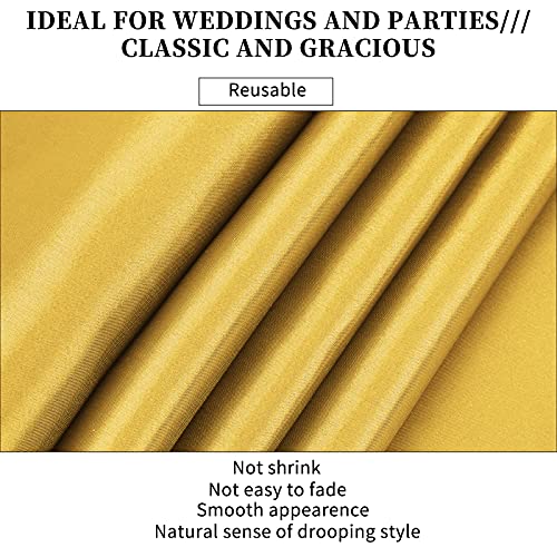REWOMC 10-Pack Gold 12 x 108 inches Long Premium Satin Table Runner for Wedding, Decorations for Birthday Parties, Banquets, Graduations, Engagements, Table Runners fit Rectange and Round Table - Image 5
