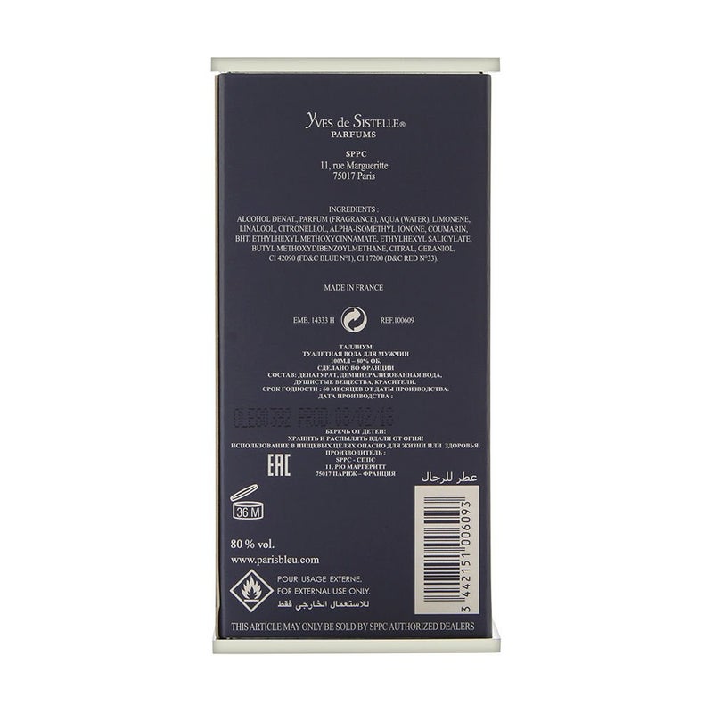 Yves De Sistelle Thallium for Men 3.3 Ounce EDT SP - Image 2