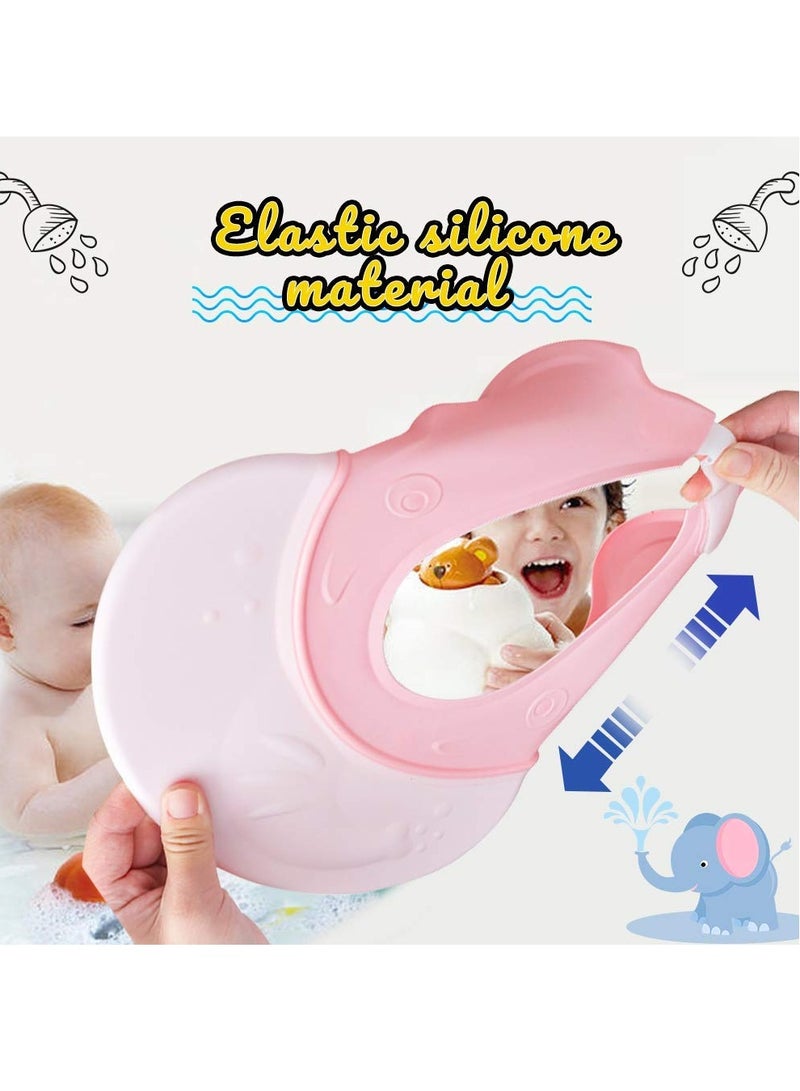 Excefore Baby Shower Cap, Baby Bath Visor Adjustable Hair Washing Aids for Kids Adult Shampoo Shield Pink for Girls Toddler Shower Hat Silicone Large Waterproof - Image 4