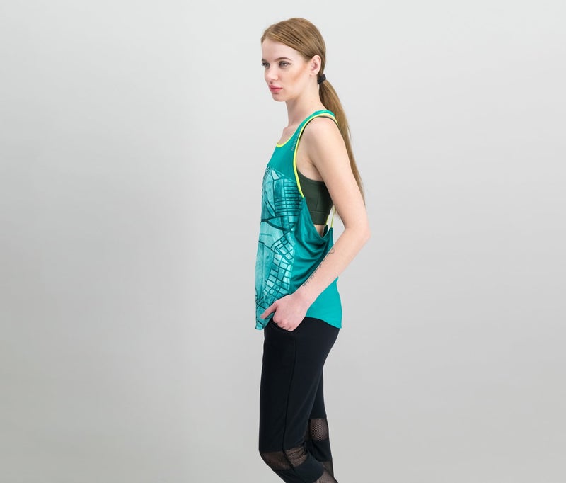 Reebok One Series Singlet Boszon Tank Top, Emerald  - Image 2
