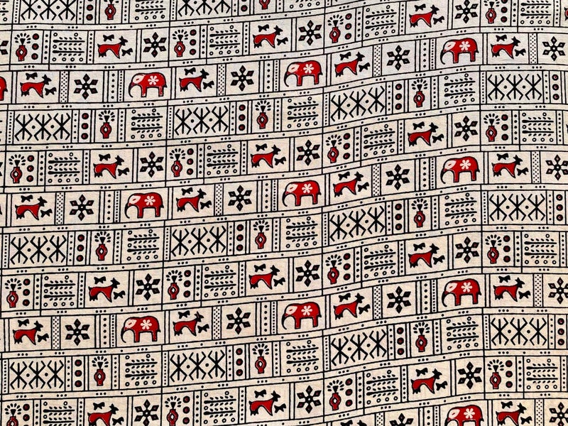 BONGO NARI BOUTIQUE PURE COTTON PRINTED KURTI FABRIC - Image 3