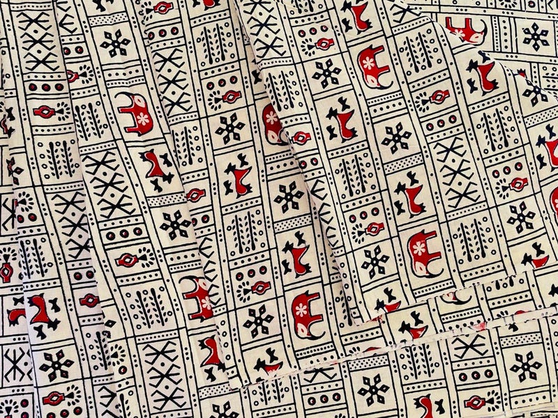 BONGO NARI BOUTIQUE PURE COTTON PRINTED KURTI FABRIC - Image 4