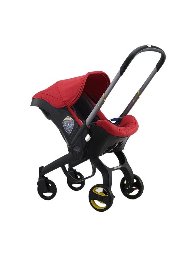 MOCOM - 2-in-1 Baby Car Seat & Stroller Combo – Instant Convertible Travel System for Newborns to Toddlers | Ultra-Lightweight Rust-Free Aluminum Frame | Ergonomic Support with Side-Impact Protection | UPF 50+ Sun & Water-Resistant Canopy | Airplane & Public Transport Friendly | Compact, Space-Saving Design for Hassle-Free Travel | Stylish Modern Look with Charcoal Frame & Bold Colors - Image 1