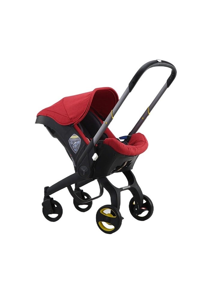 MOCOM - 2-in-1 Baby Car Seat & Stroller Combo – Instant Convertible Travel System for Newborns to Toddlers | Ultra-Lightweight Rust-Free Aluminum Frame | Ergonomic Support with Side-Impact Protection | UPF 50+ Sun & Water-Resistant Canopy | Airplane & Public Transport Friendly | Compact, Space-Saving Design for Hassle-Free Travel | Stylish Modern Look with Charcoal Frame & Bold Colors - Image 1