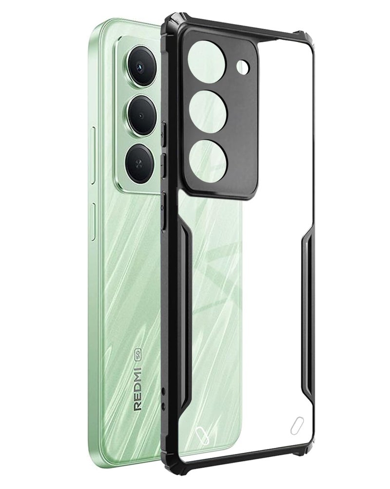SPAZY CASE® Redmi 15 5G Back Cover | Transparent Crystal Clear Hard PC Back Case with TPU Bumper, Drop Protection Case Cover for Redmi 15 5G - Image 1