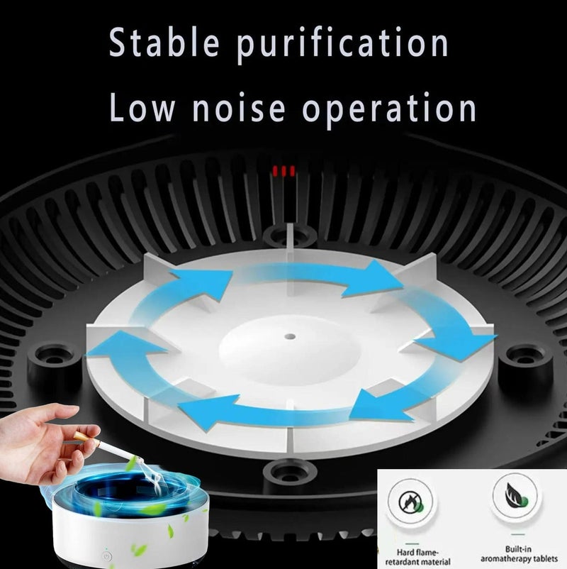 Shake Square Self Extinguishing Ashtray For Indoors , Multifunctional Air Purifier Ashtray Smart Function , Eco Friendly with Filter Best for Family car office. White | Gray (White) - Image 5