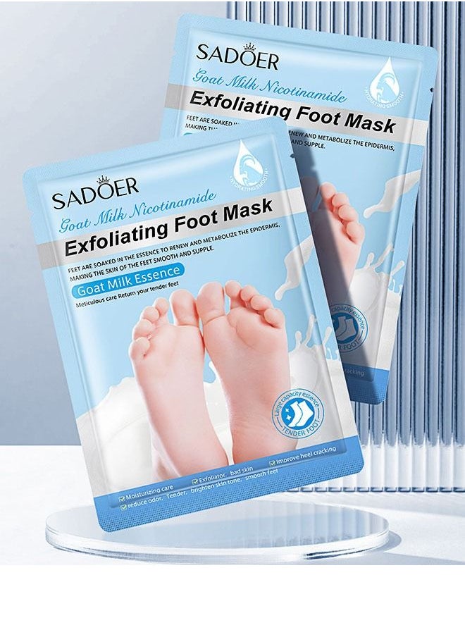 SADOER قناع حليب الماعز نيكوتيناميد لتقشير القدمين، خلاصة حليب الماعز  - Image 2