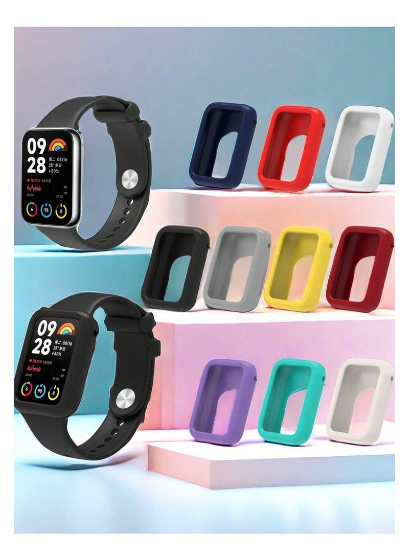 O Ozone (Pack of 5) Watch Cases Compatible with Xiaomi Band 8 Pro Band, Soft Silicone Breathable Replacement Protective Cover for Women Men  - Image 2